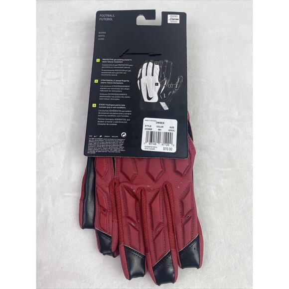 Nike D-Tack Red Lineman Football Gloves Men’s Size 4XL CK2926-661 Maroon Red $70 - Picture 2 of 2